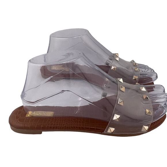 NWOB Qupid Hazy Studded Slide Flat Sandals Size 6.5 - Picture 4 of 8